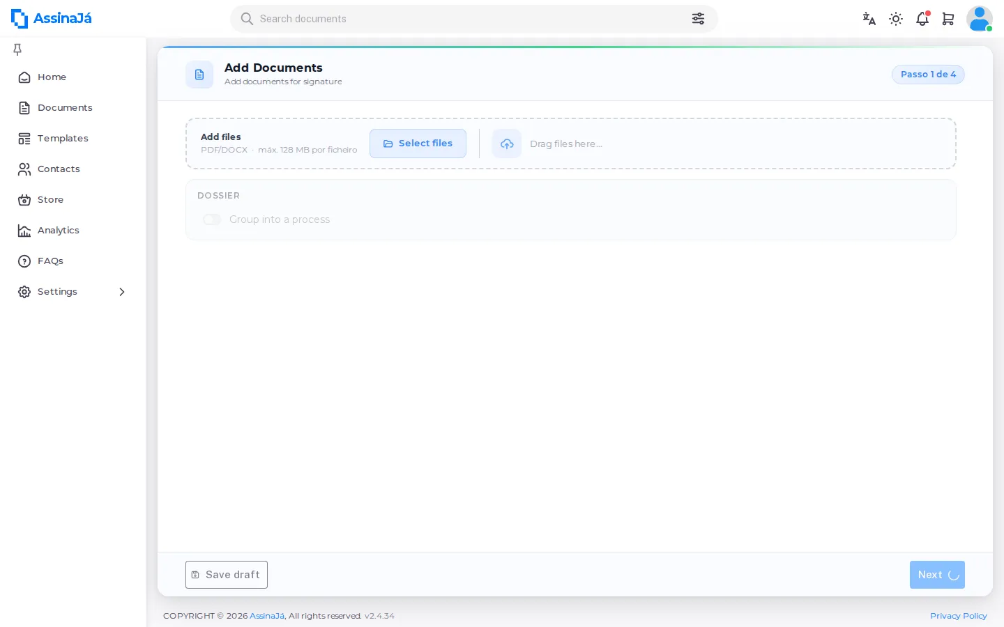 The recipients step, one row per person: name, email, phone, activity and the
customise button.
